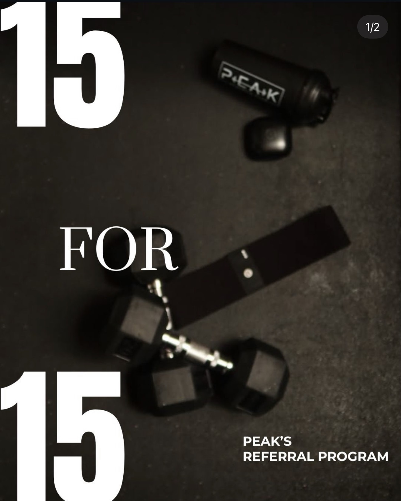 Peak Athletic Club $15 for 15 referral offer